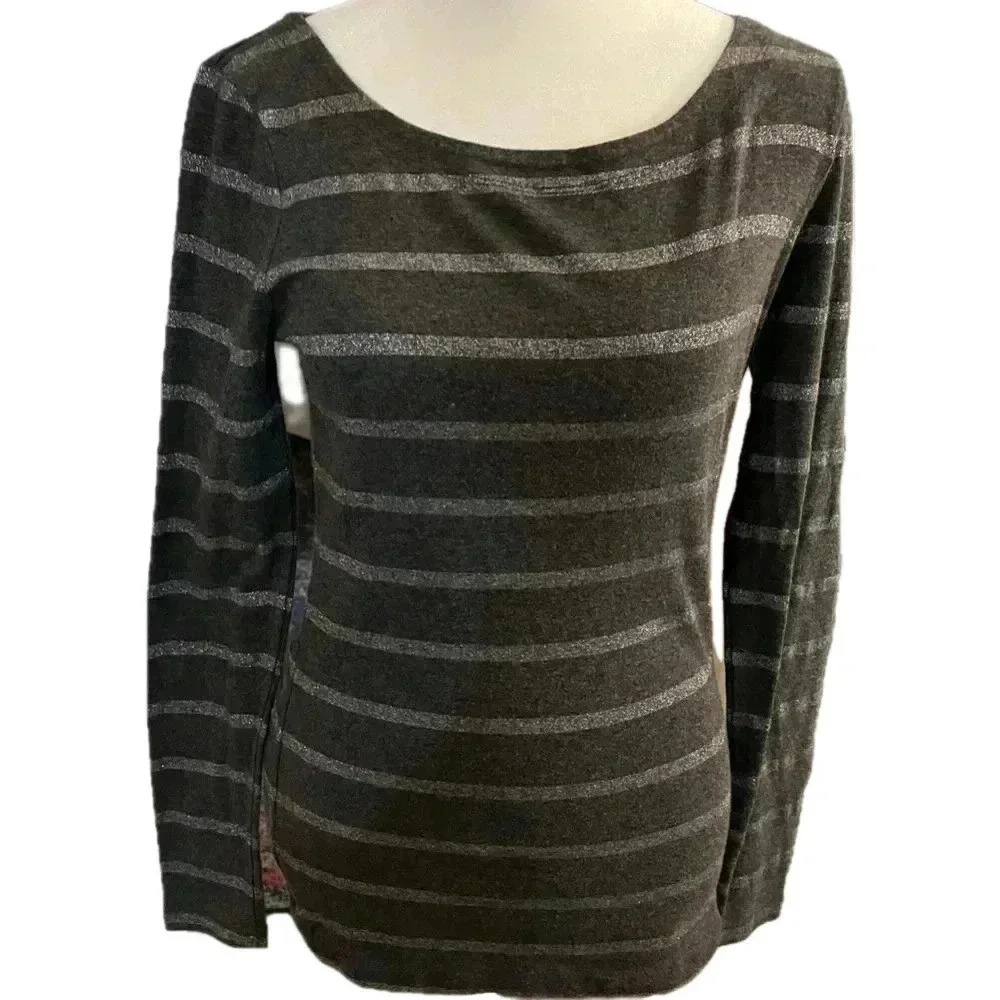 Banana Republic Gray Silver Long Sleeve Tee Size Small